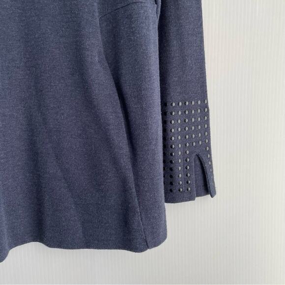 Nic + Zoe grommet cuff tunic long sleeve blue sweater size small - Picture 3 of 10